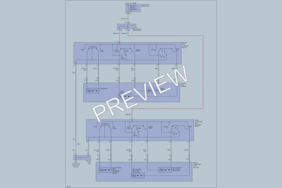 2003 GMC G1500 Power Seats wiring diagram preview with protected circuit layout