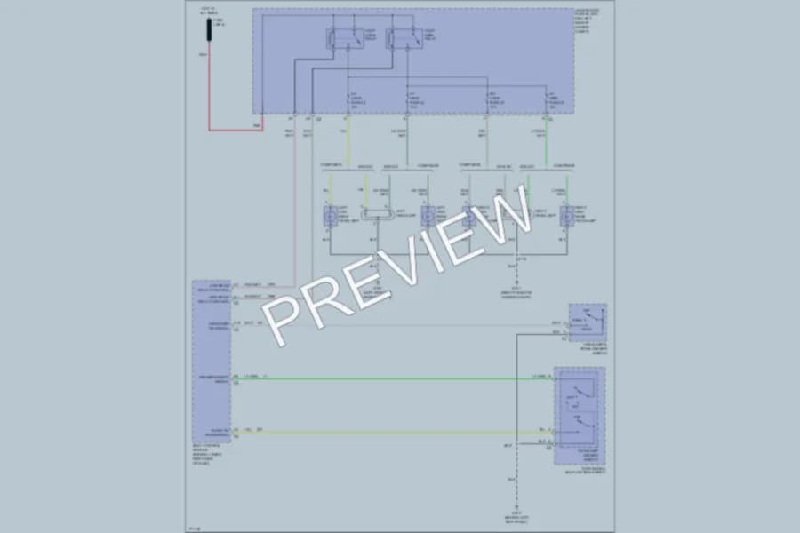 2003 GMC G2500 Headlights wiring diagram preview with protected circuit layout
