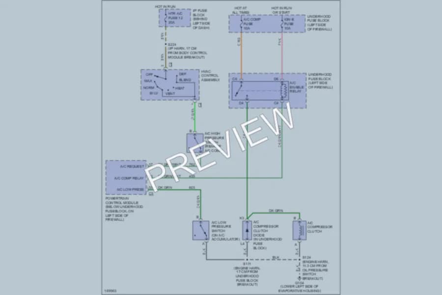 2003 GMC Safari Air Conditioning wiring diagram preview