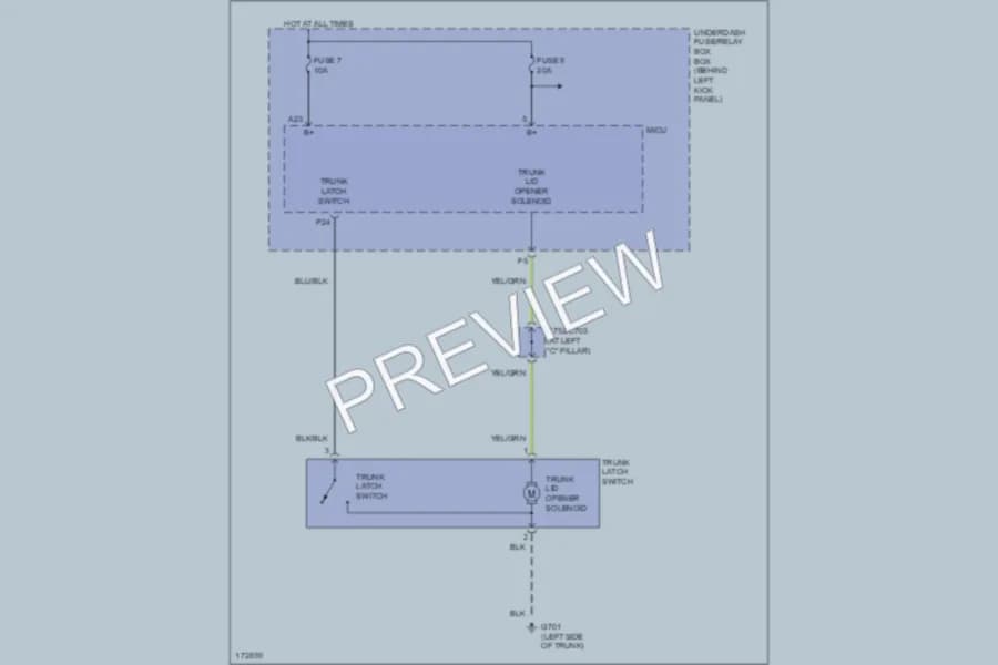 2003 Honda Accord Trunk Tailgate Fuel Door wiring diagram preview