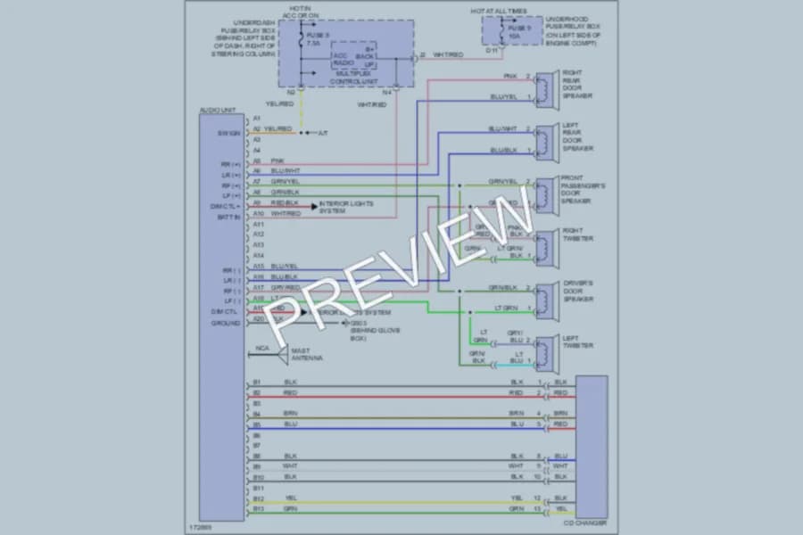 2003 Honda CRV Radio wiring diagram preview