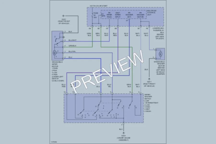 2003 Honda Civic Wiper Washer wiring diagram preview