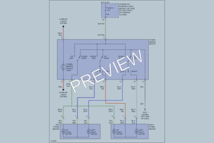 2003 Honda Element Power Mirrors wiring diagram preview