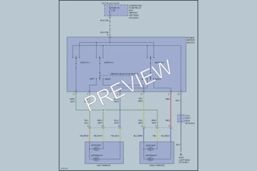 2003 Honda Insight Power Mirrors wiring diagram preview