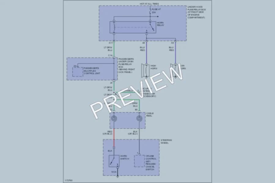 2003 Honda Odyssey Horn wiring diagram preview