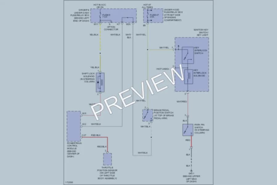 2003 Honda Pilot Shift Interlock wiring diagram preview