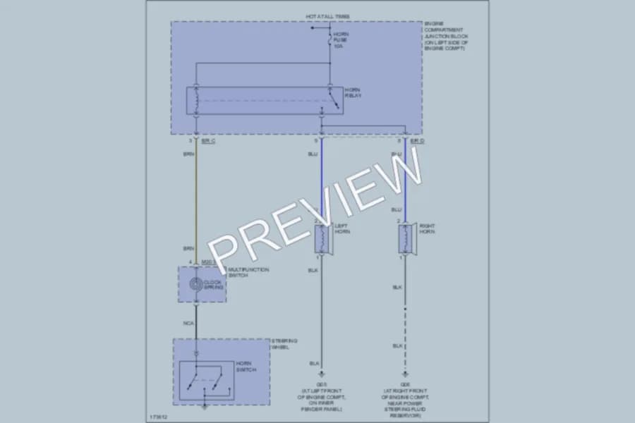 2003 Hyundai SantaFe Horn wiring diagram preview