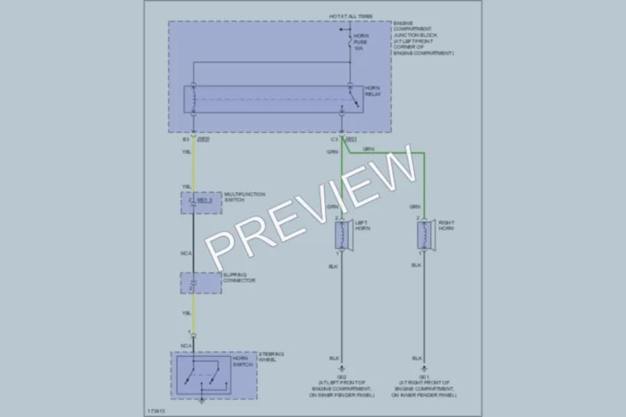 2003 Hyundai Sonata Horn wiring diagram preview