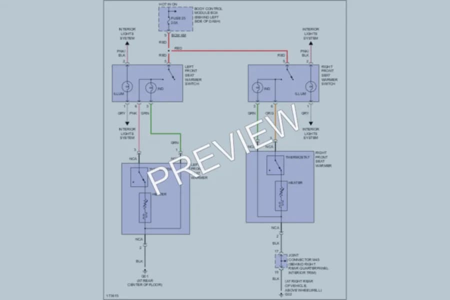 2003 Hyundai Tiburon Power Seats wiring diagram preview