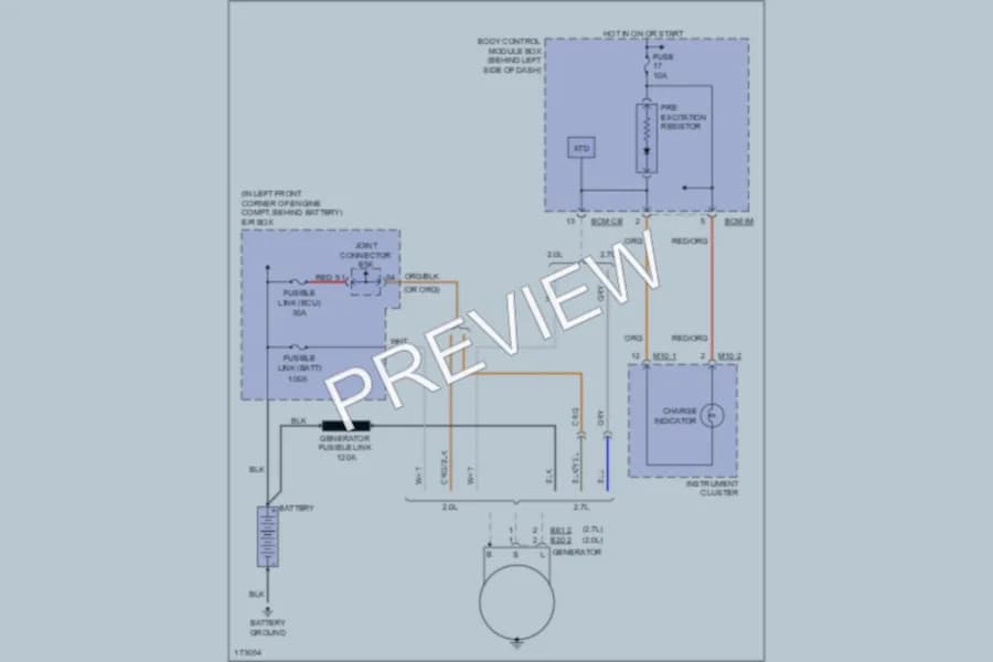 2003 Hyundai Tiburon Starting Charging wiring diagram preview