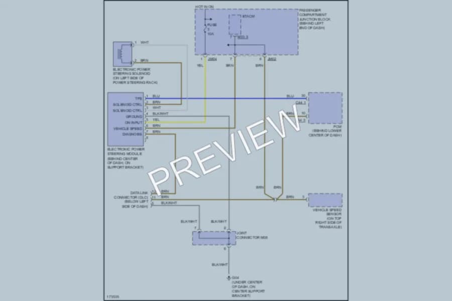 2003 Hyundai XG350 Electronic Power Steering wiring diagram preview