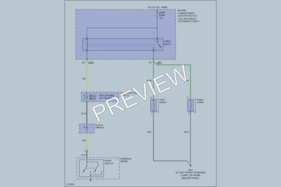 2003 Hyundai XG350 Horn wiring diagram preview