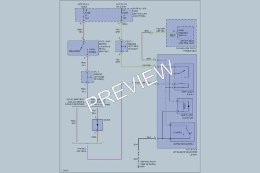 2003 Infiniti G35 Shift Interlock wiring diagram preview