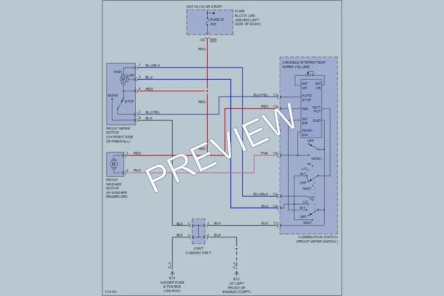 2003 Infiniti I35 Wiper Washer wiring diagram preview