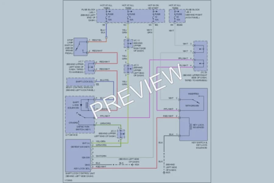 2003 Infiniti M45 Shift Interlock wiring diagram preview