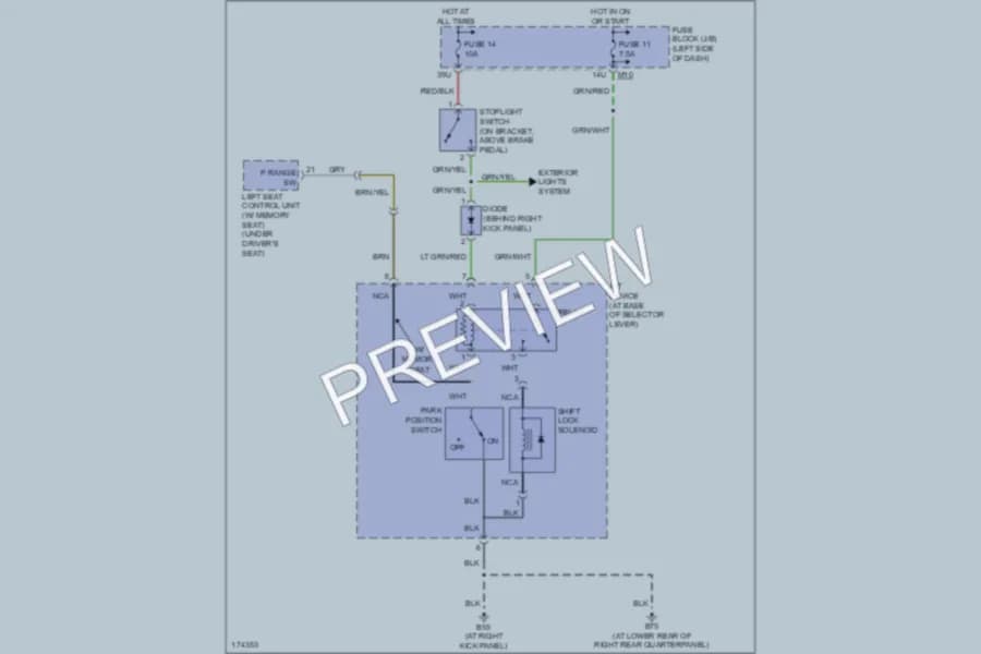 2003 Infiniti QX4 Shift Interlock wiring diagram preview