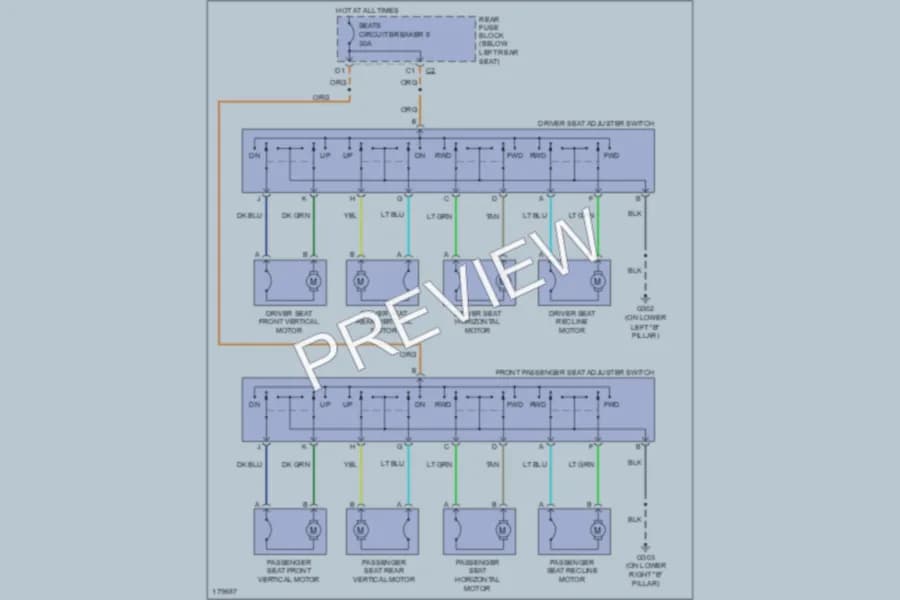 2003 Isuzu Ascender Power Seats wiring diagram preview
