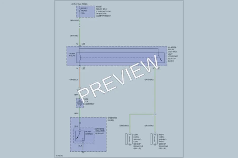 2003 Isuzu Axiom Horn wiring diagram preview