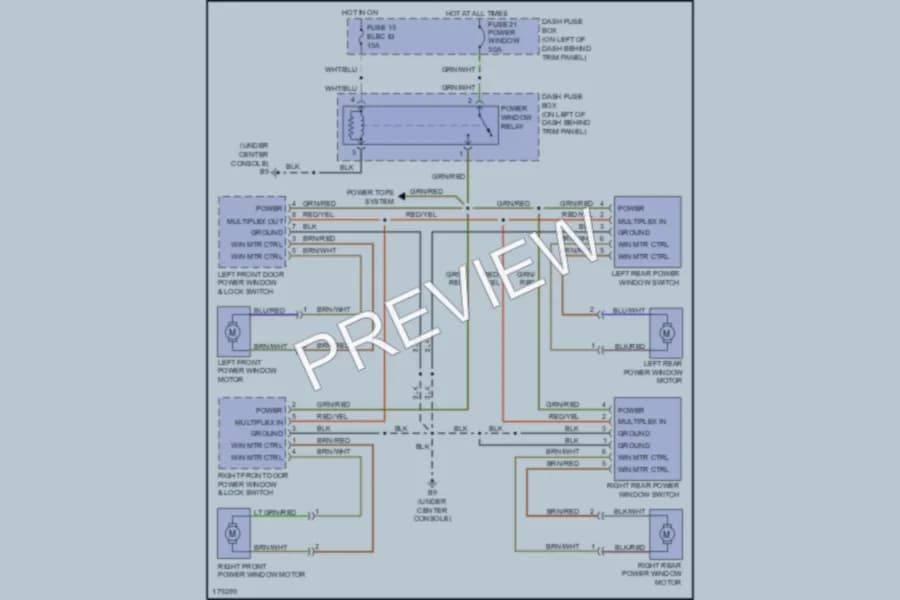 2003 Isuzu Axiom Power Windows wiring diagram preview