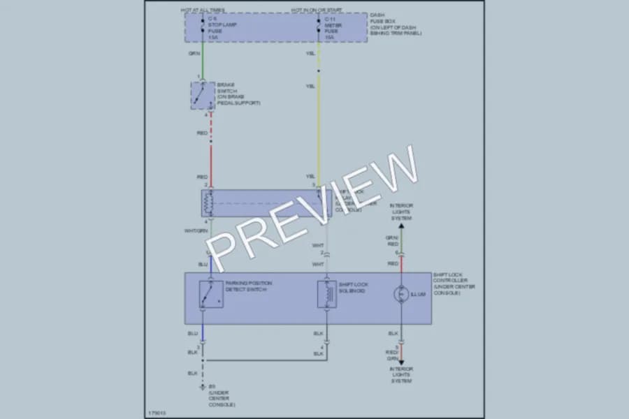2003 Isuzu Axiom Shift Interlock wiring diagram preview