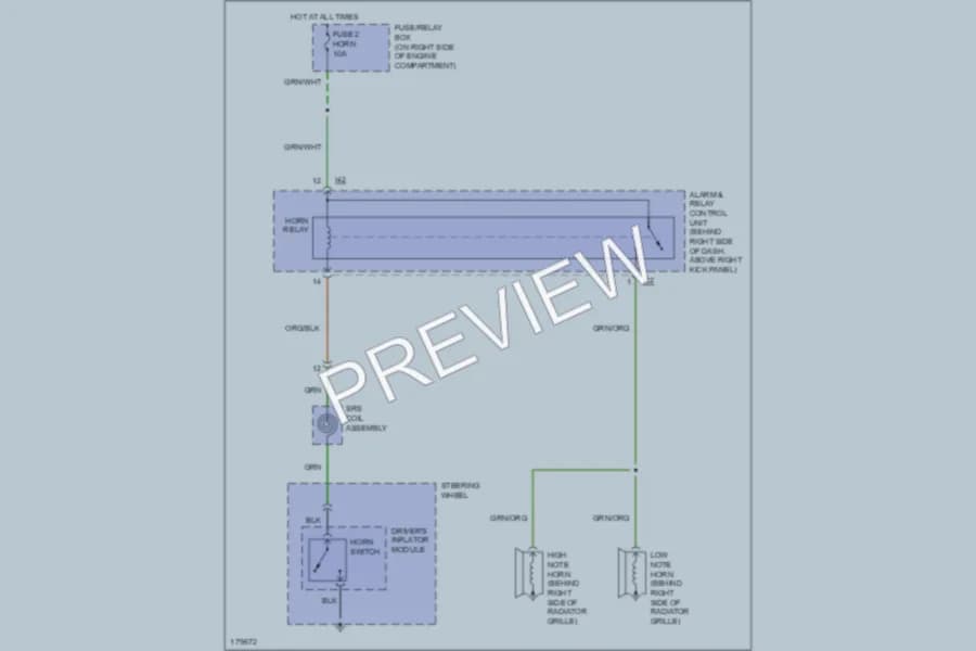 2003 Isuzu Rodeo Horn wiring diagram preview