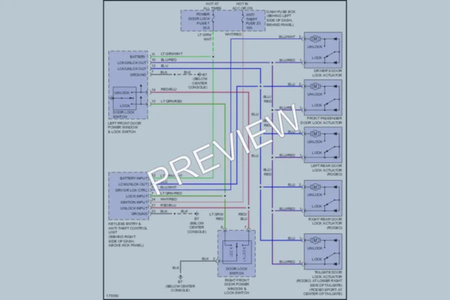 2003 Isuzu Rodeo Power Door Locks wiring diagram preview