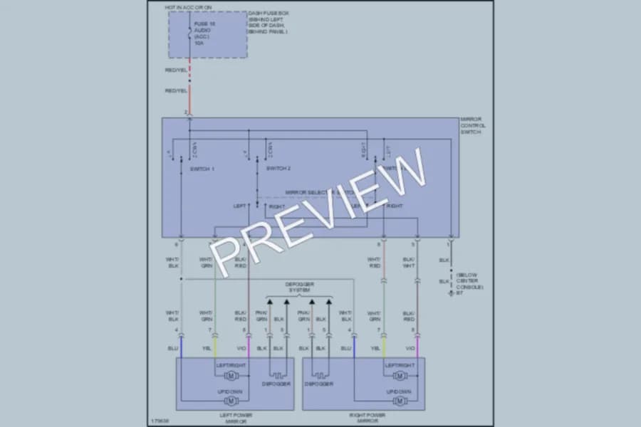 2003 Isuzu Rodeo Power Mirrors wiring diagram preview