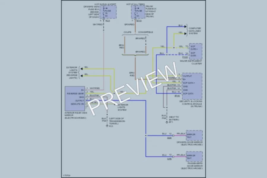 2003 Jaguar XK8 Power Mirrors wiring diagram preview