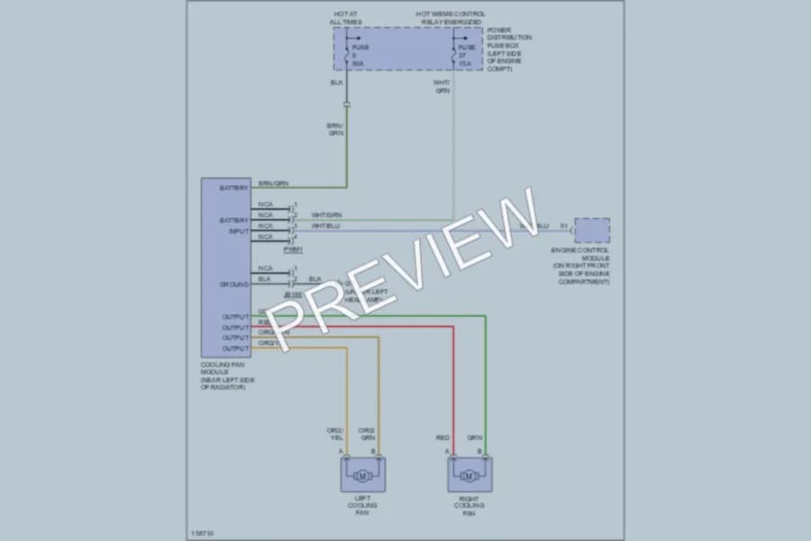 2003 Jaguar XType Cooling Fan wiring diagram preview
