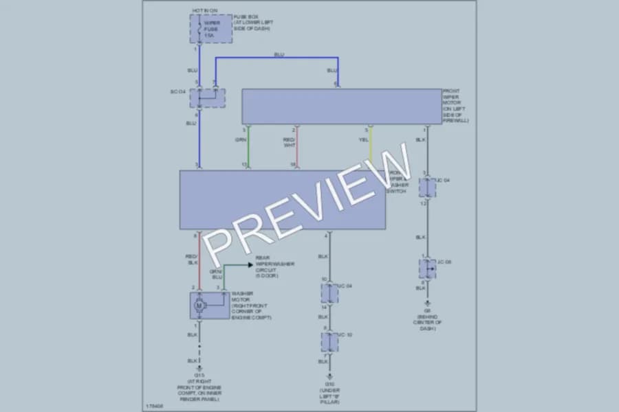 2003 Kia Rio Wiper Washer wiring diagram preview