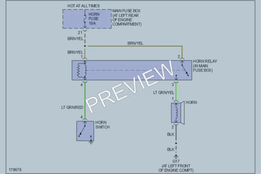 2003 Kia RioCinco Horn wiring diagram preview