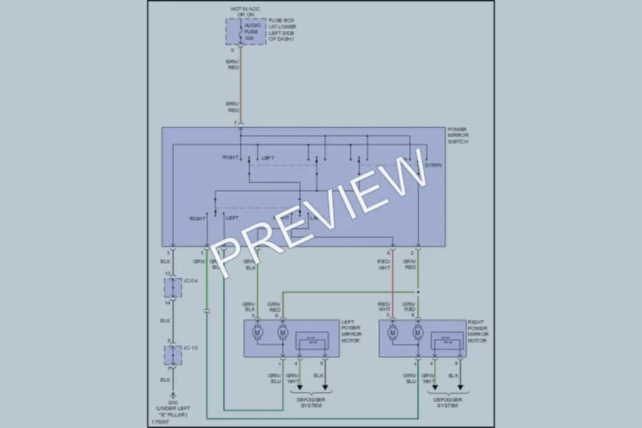 2003 Kia RioCinco Power Mirrors wiring diagram preview