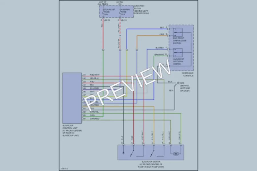 2003 Kia Sedona Power Top Sunroof wiring diagram preview