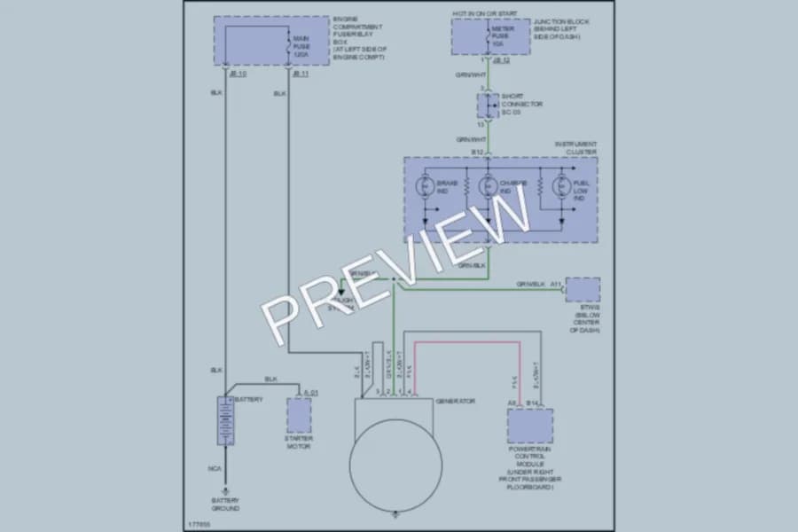 2003 Kia Sedona Starting Charging wiring diagram preview