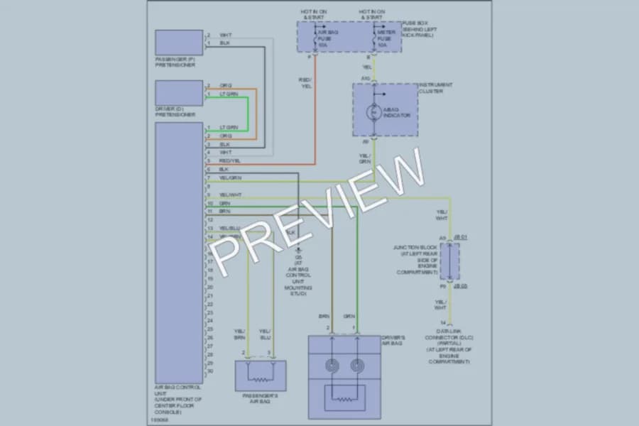 2003 Kia Spectra Supplemental Restraints wiring diagram preview