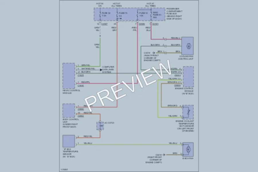 2003 LandRover RangeRover Cooling Fan wiring diagram preview