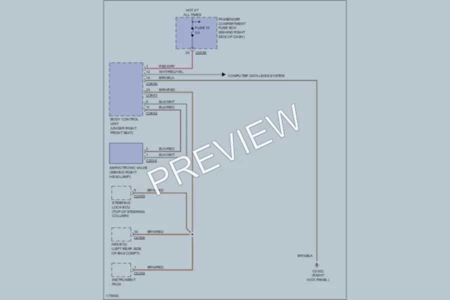 2003 LandRover RangeRover Electronic Power Steering wiring diagram preview