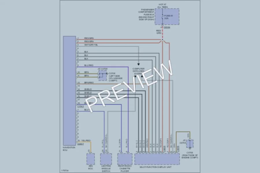 2003 LandRover RangeRover Navigation wiring diagram preview