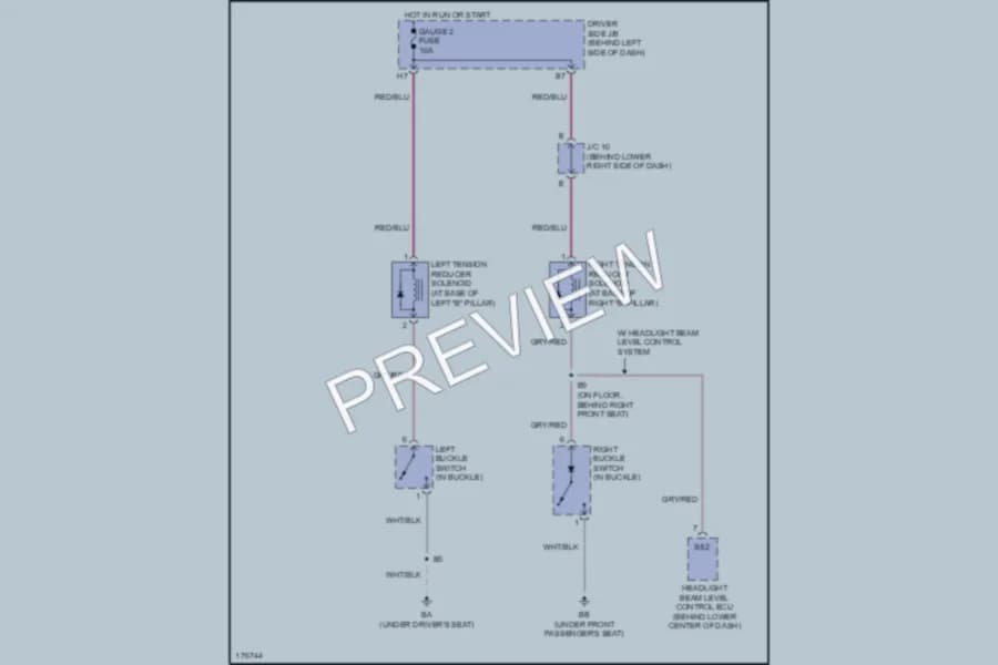 2003 Lexus ES300 Passive Restraints wiring diagram preview