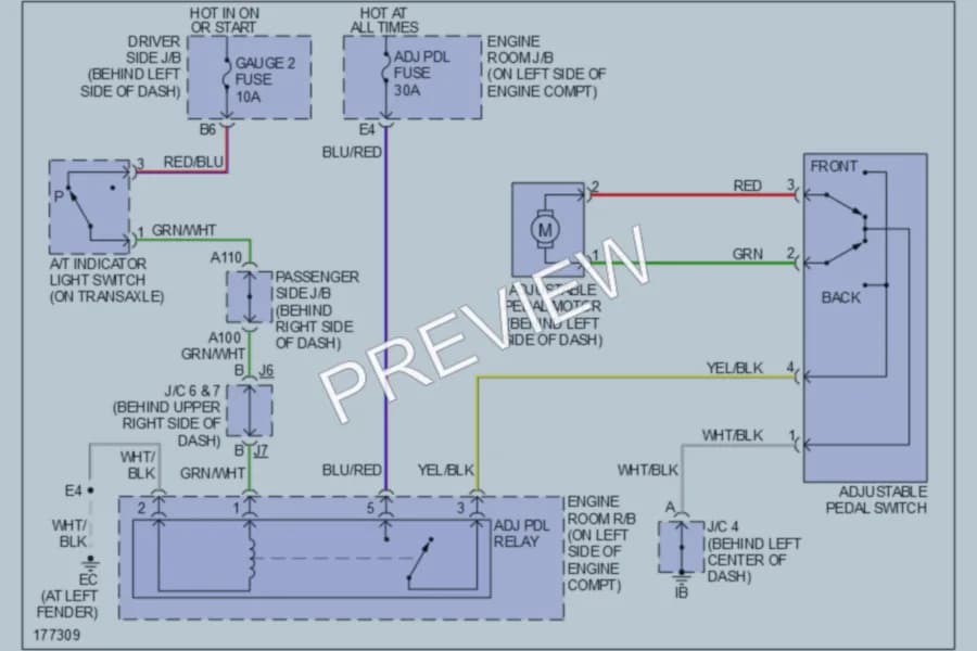 2003 Lexus ES300 Power Seats wiring diagram preview