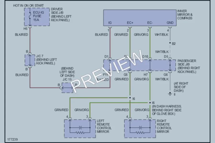 2003 Lexus GS300 Power Mirrors wiring diagram preview