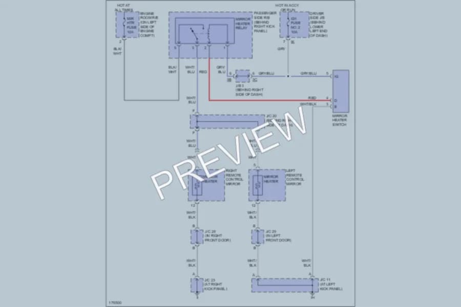 2003 Lexus GX470 Defoggers wiring diagram preview