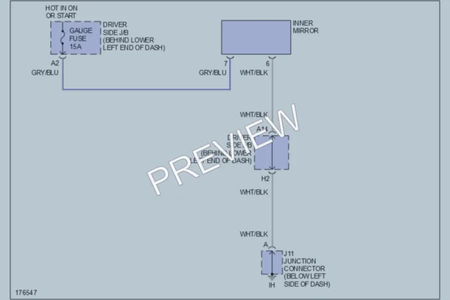 2003 Lexus GX470 Power Mirrors wiring diagram preview
