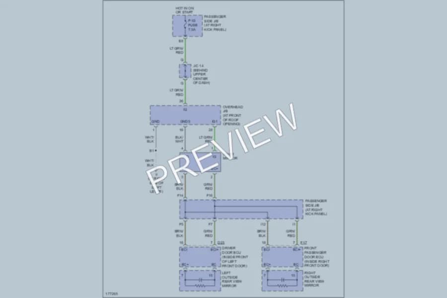 2003 Lexus LS430 Power Mirrors wiring diagram preview