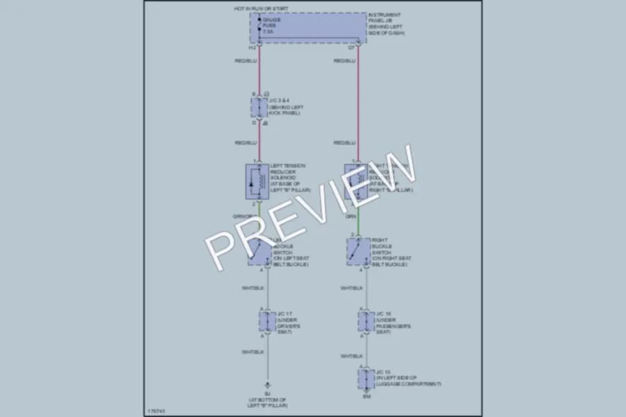 2003 Lexus RX300 Passive Restraints wiring diagram preview