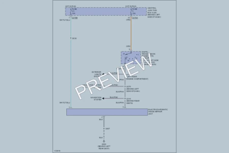 2003 Lincoln Blackwood Power Mirrors wiring diagram preview