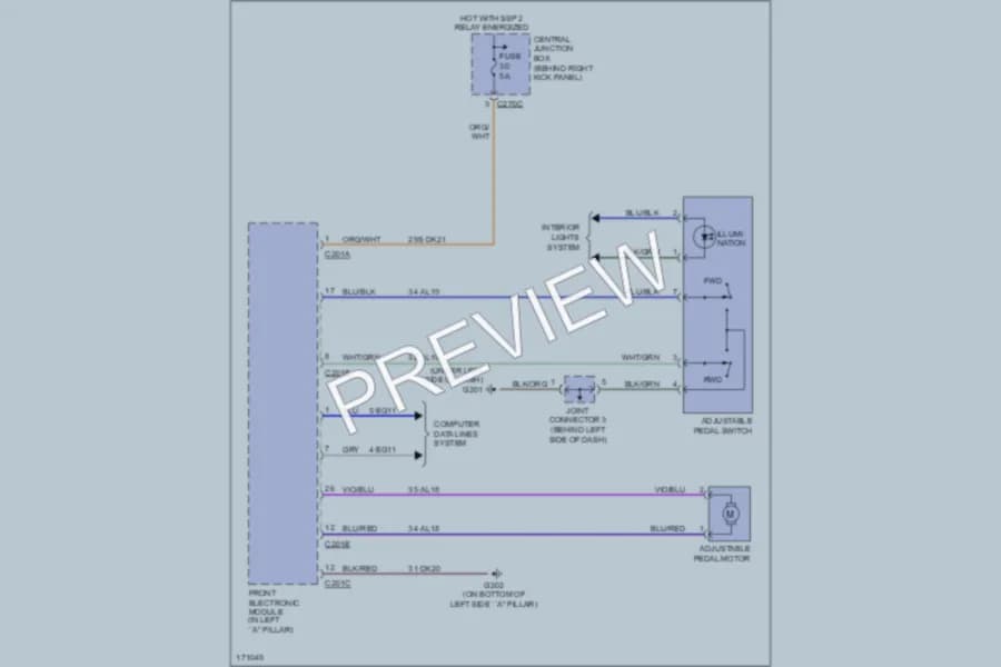 2003 Lincoln LS Power Seats wiring diagram preview