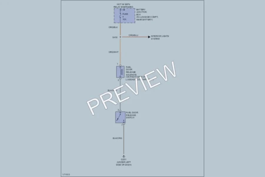 2003 Lincoln LS Trunk Tailgate Fuel Door wiring diagram preview