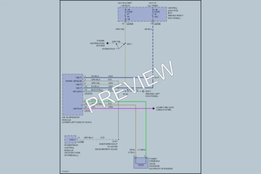 2003 Lincoln Navigator Electronic Power Steering wiring diagram preview