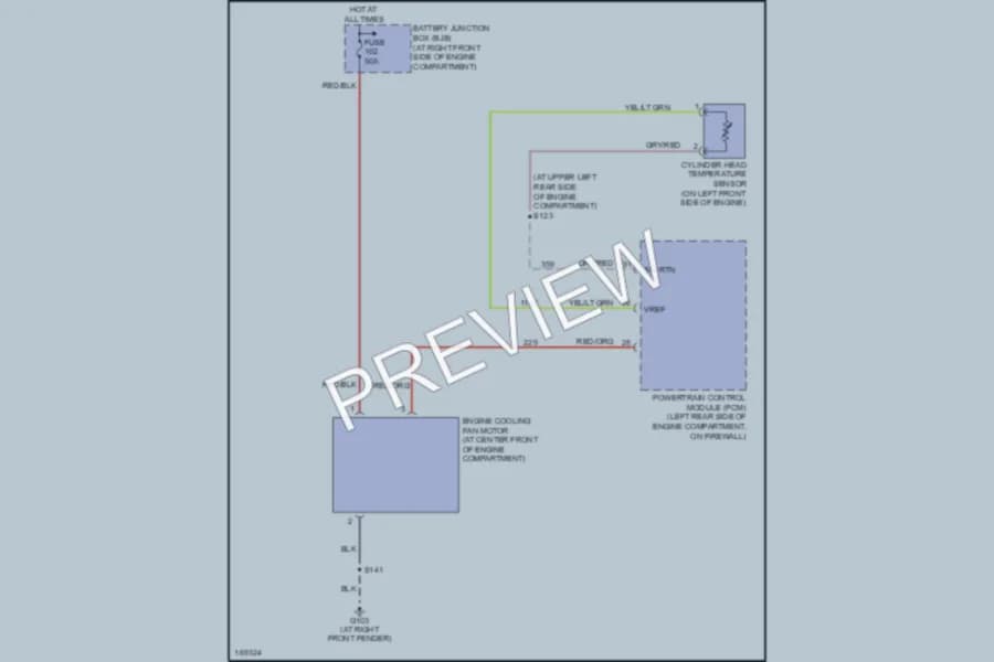 2003 Lincoln TownCar Cooling Fan wiring diagram preview